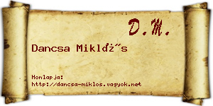 Dancsa Miklós névjegykártya