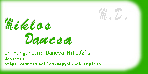 miklos dancsa business card